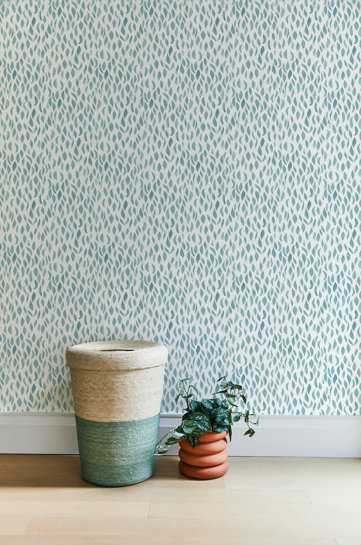 Petals Small Wallpaper in Pale Marine