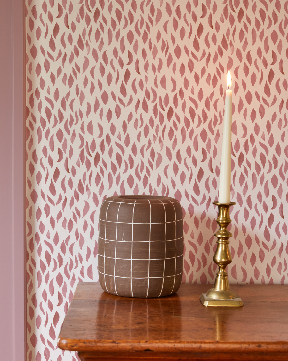 Petals Small Wallpaper in Rose