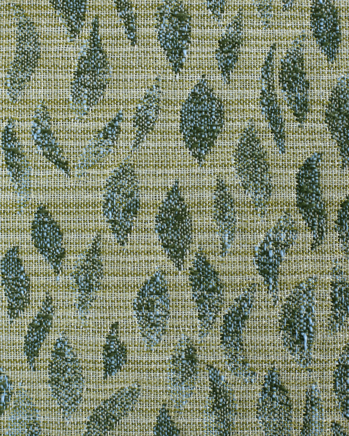 Petals Woven Fabric in Green-Blue