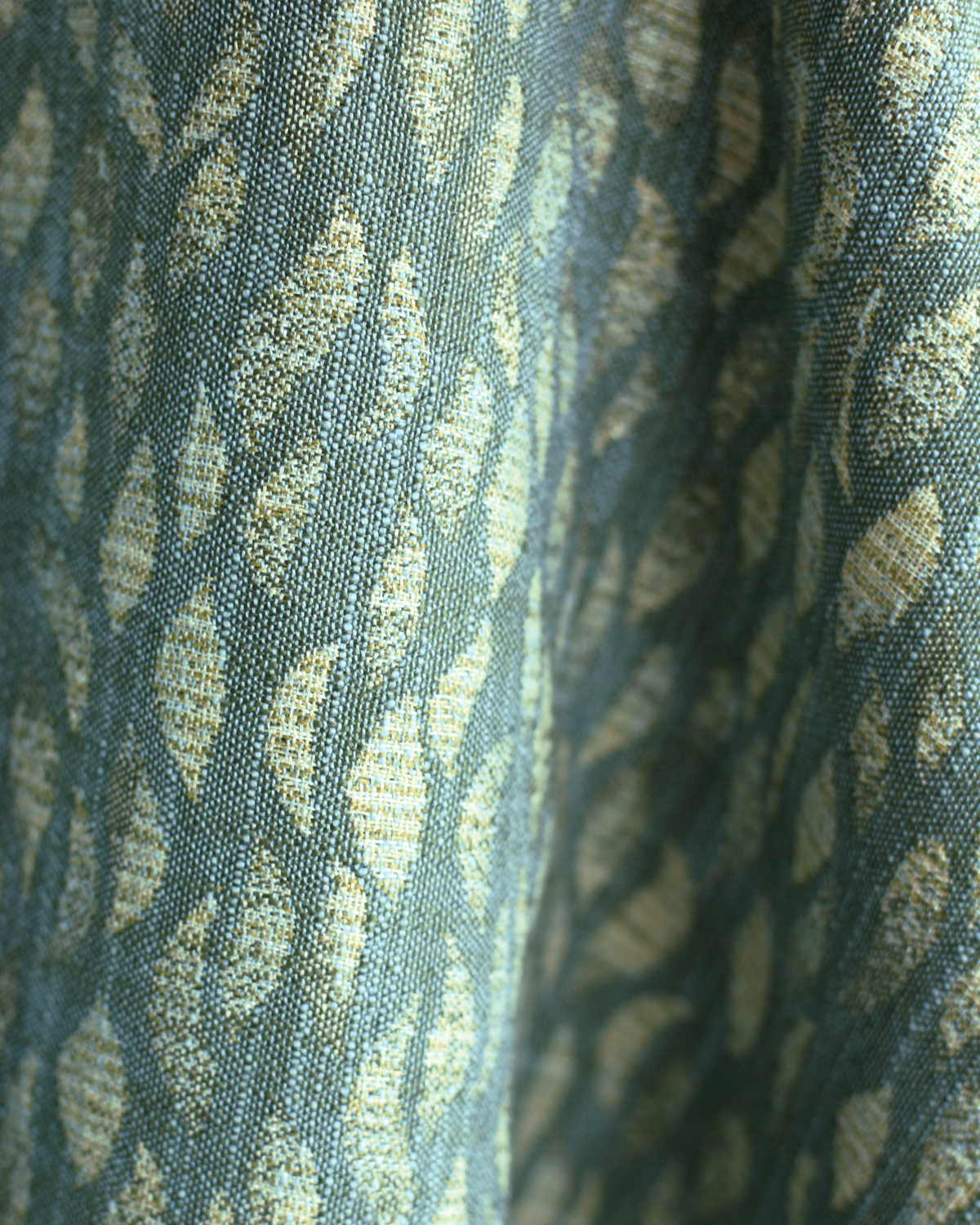 Petals Woven Fabric in Green-Blue