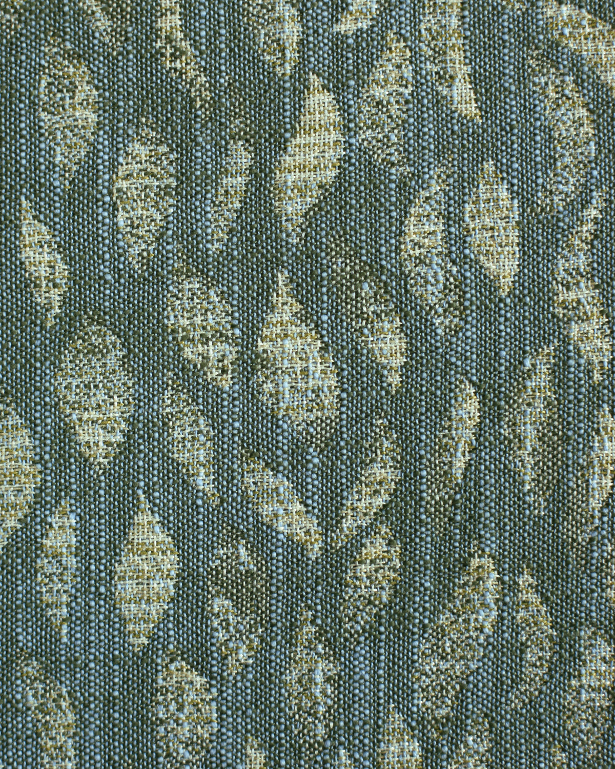 Petals Woven Fabric in Green-Blue
