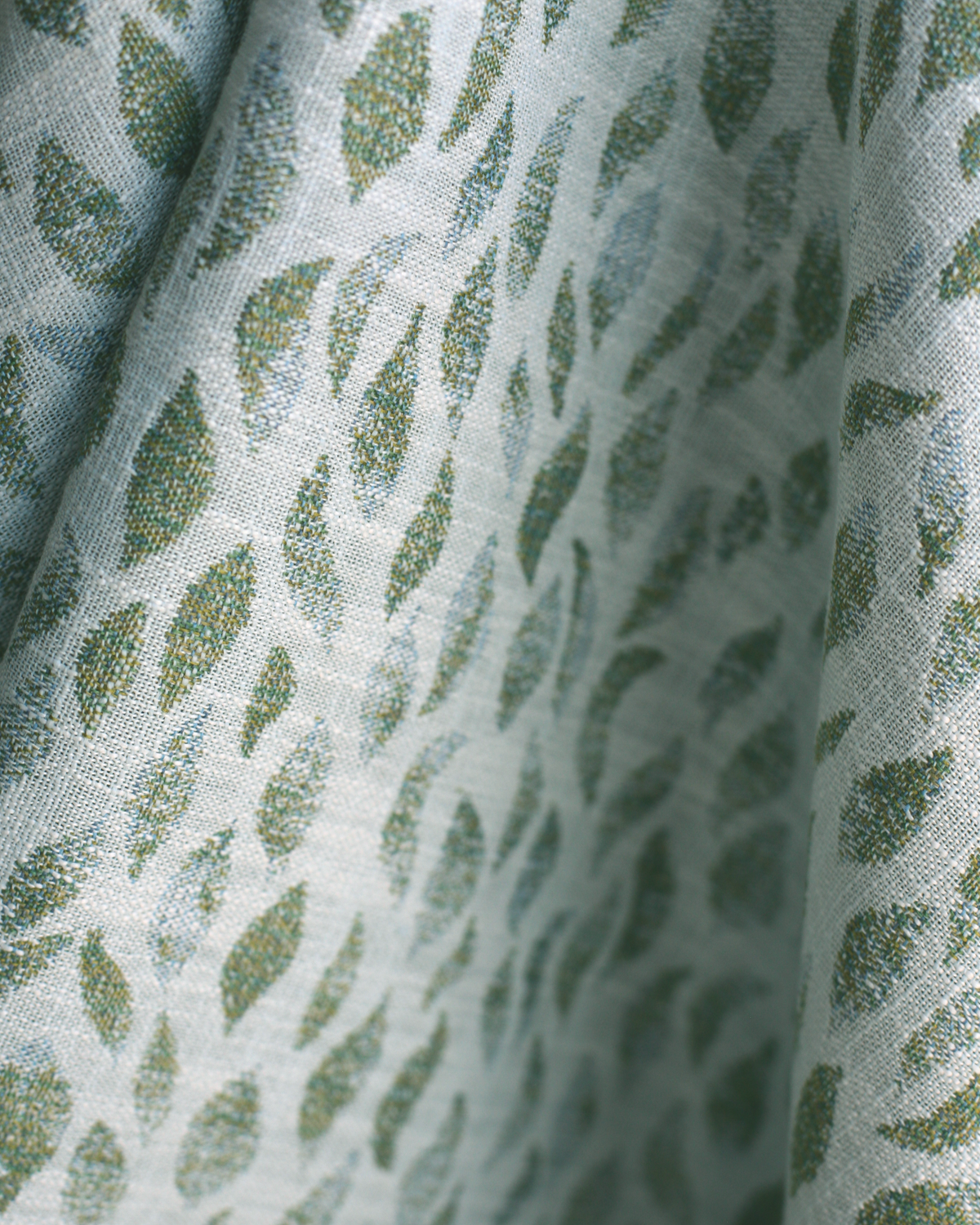 Petals Woven Fabric in Ice/Green