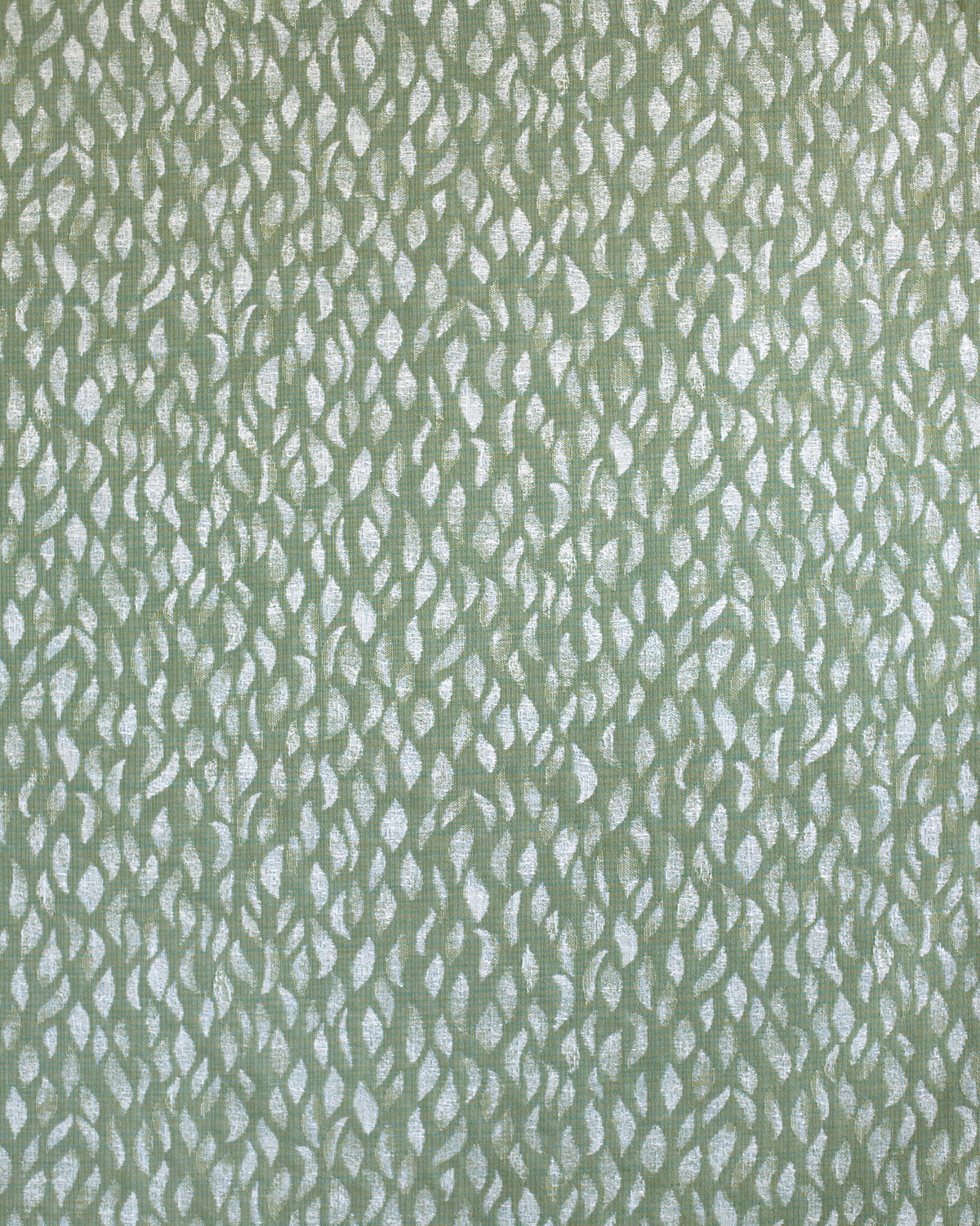 Petals Woven Fabric in Ice/Green