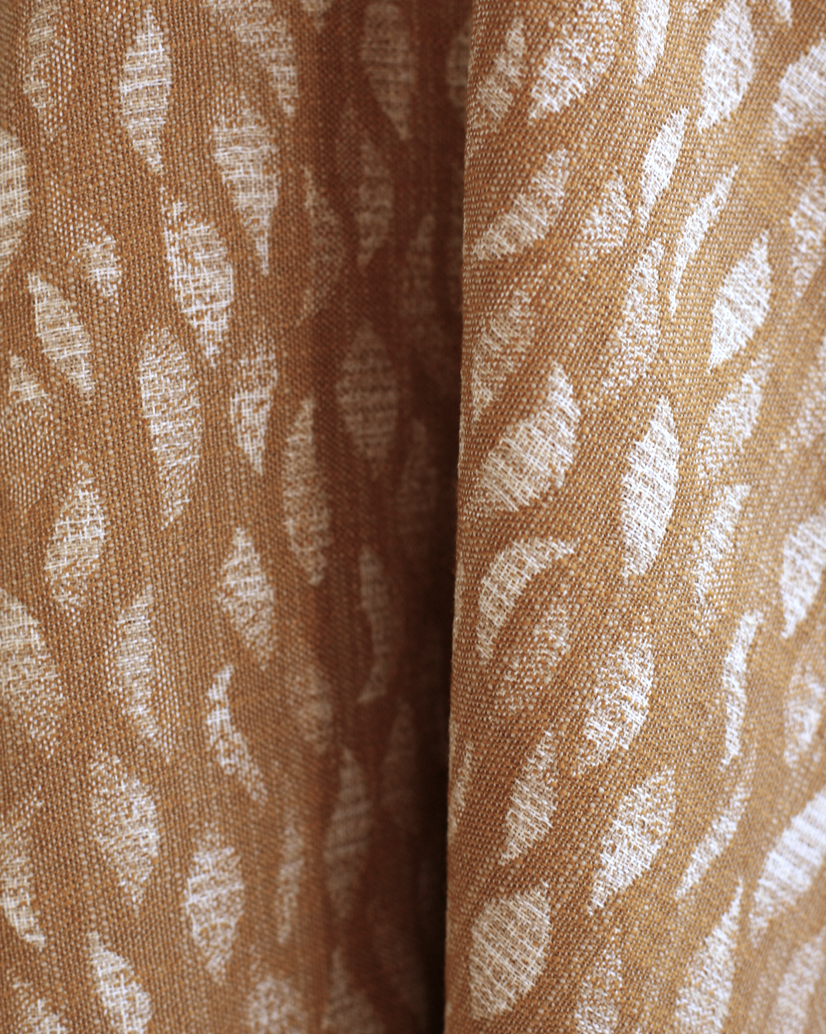 Petals Woven Fabric in Ochre