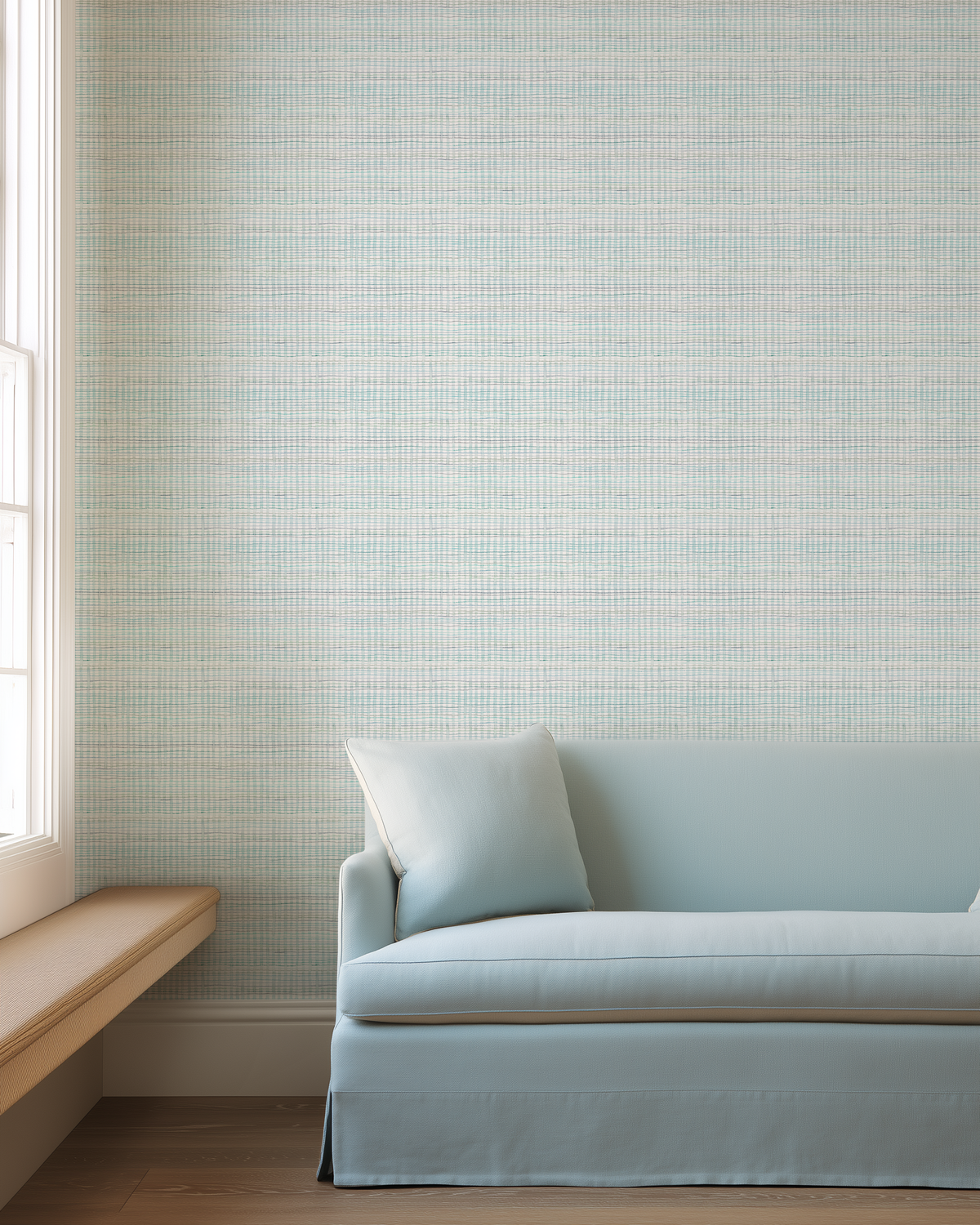 Picnic Wallpaper in Multi-Light Blue