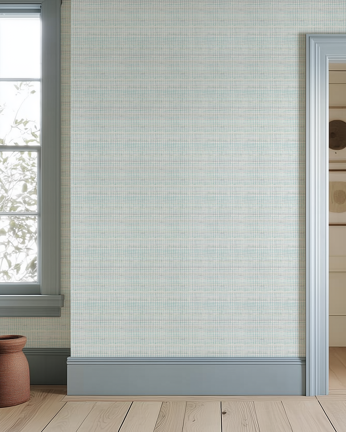 Picnic Wallpaper in Multi-Light Blue
