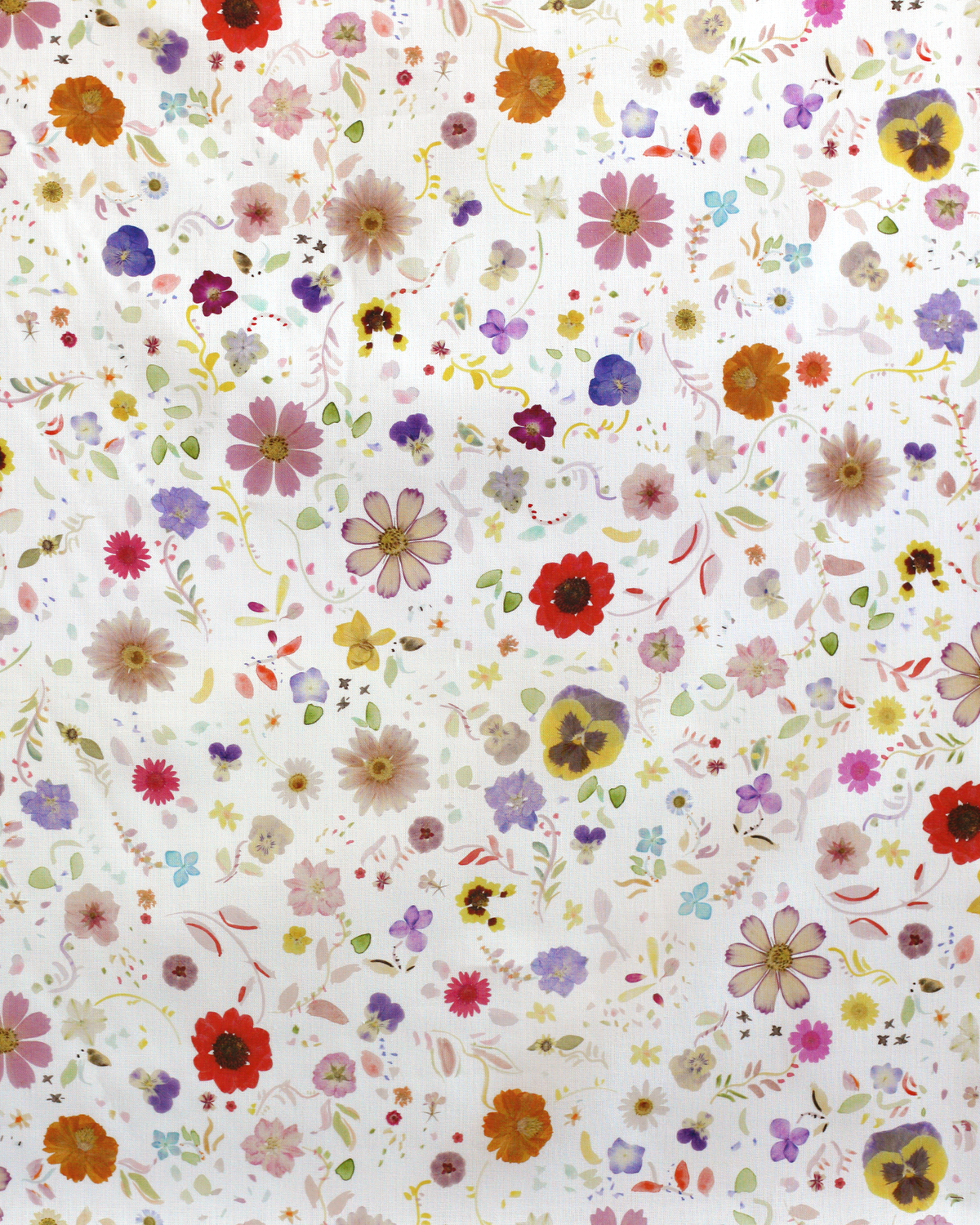 Pressed Flowers Fabric in Multi