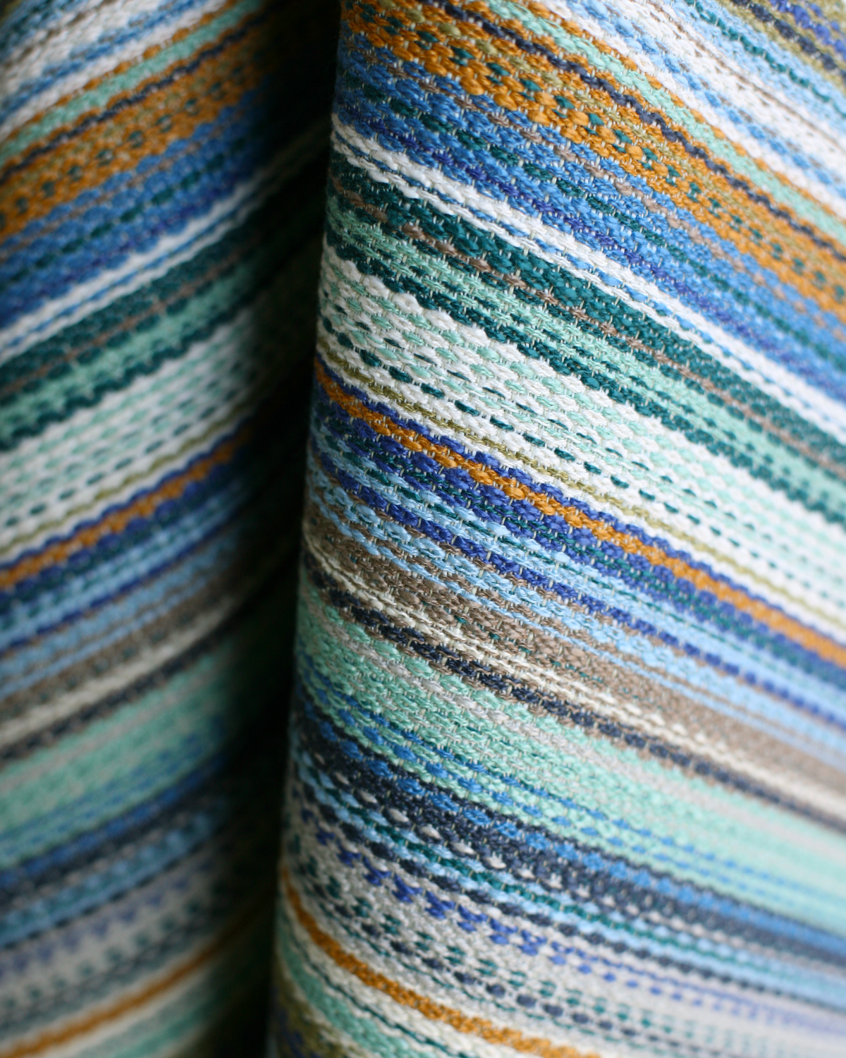 Prism Stripe Fabric in Multi Blue/Green