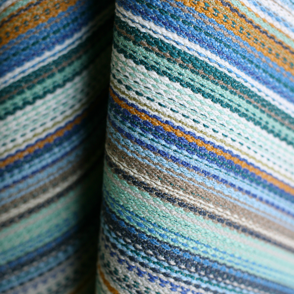 Prism Stripe Fabric in Multi Blue/Green