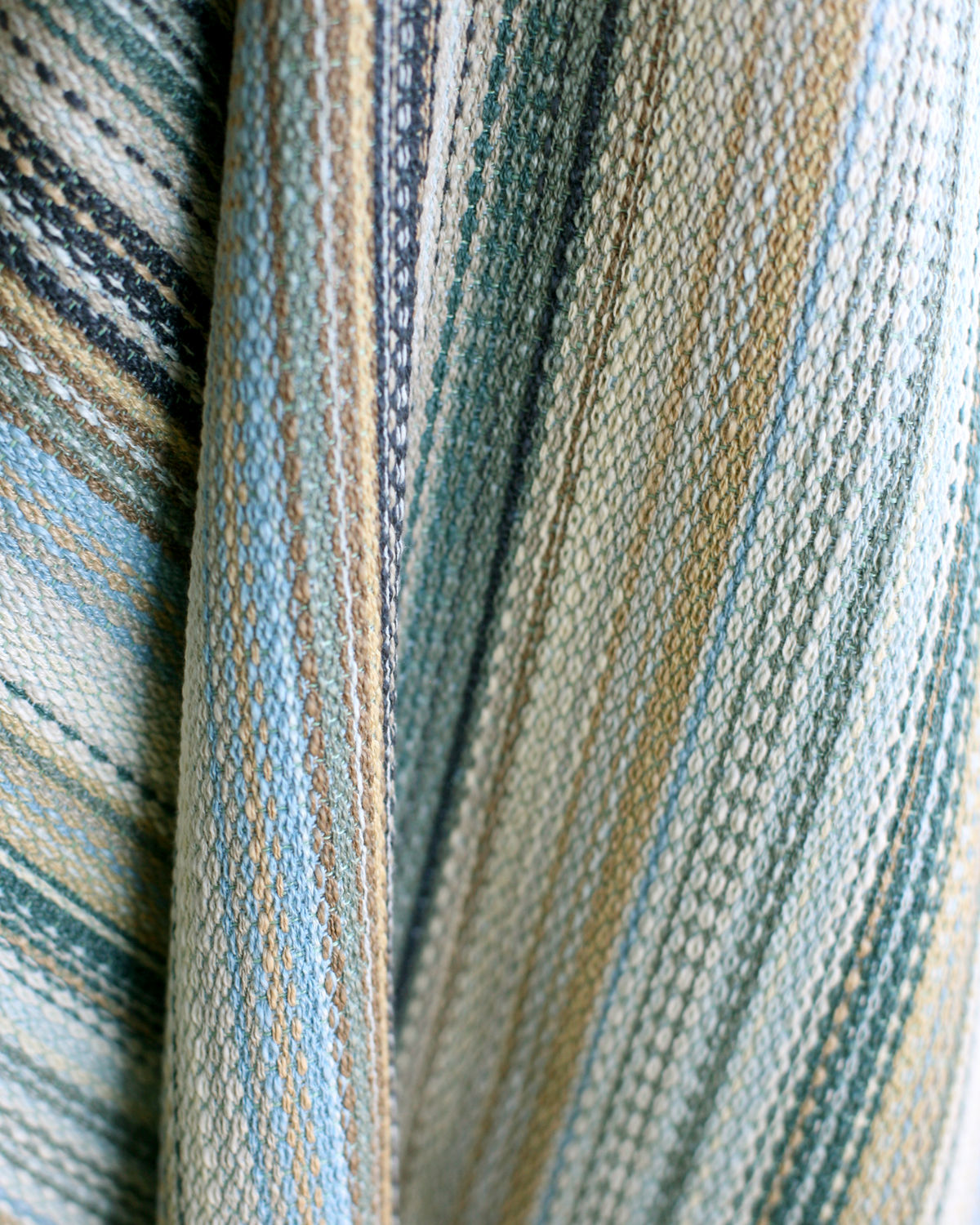 Prism Stripe Fabric in Multi Blue/Sand