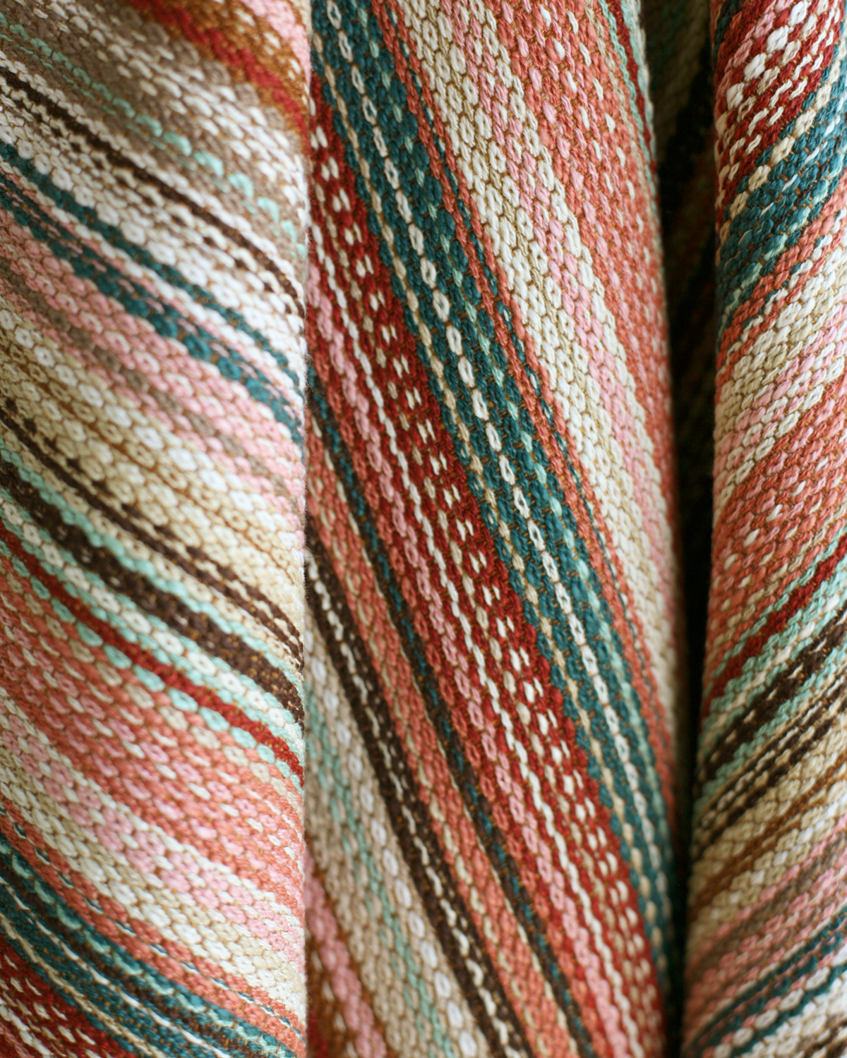 Prism Stripe Fabric in Multi Clay/Green
