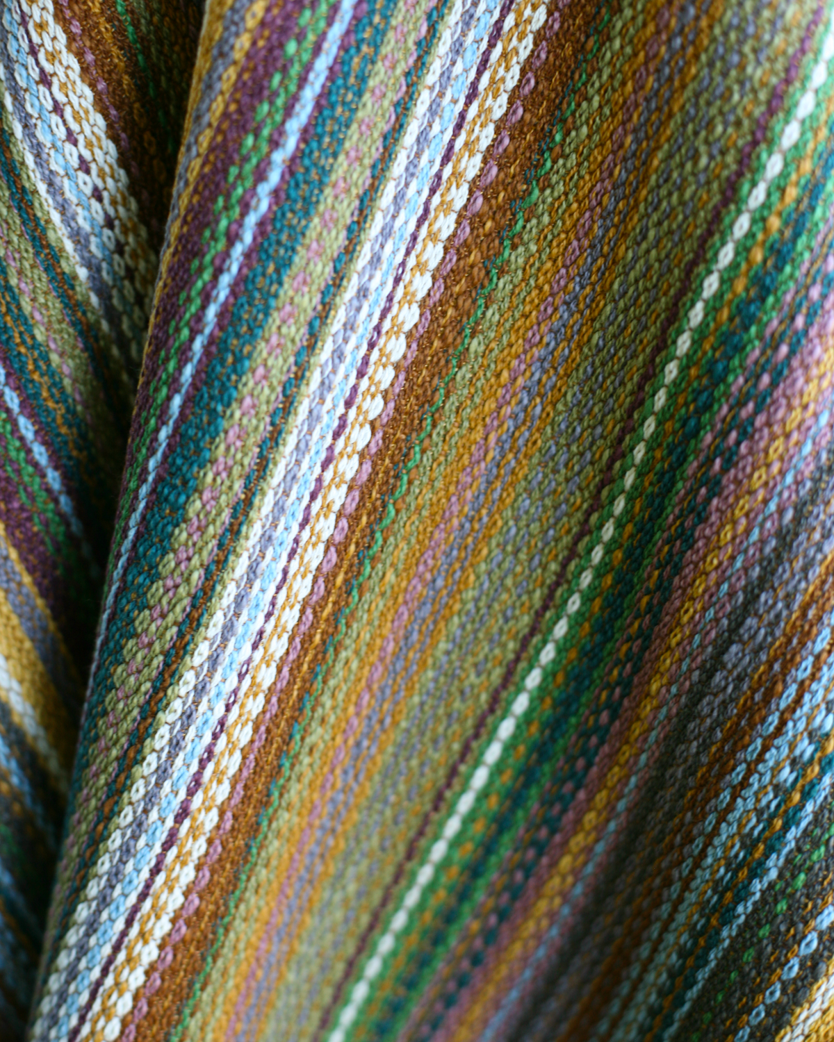 Prism Stripe Fabric in Multi Forest