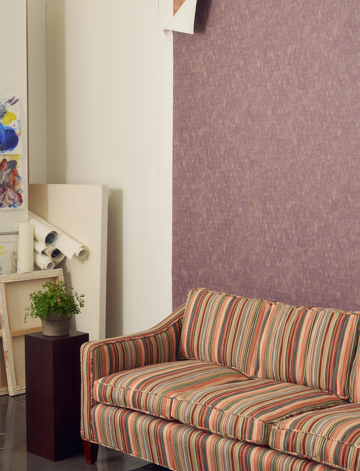 Alder Wallpaper in Eggplant