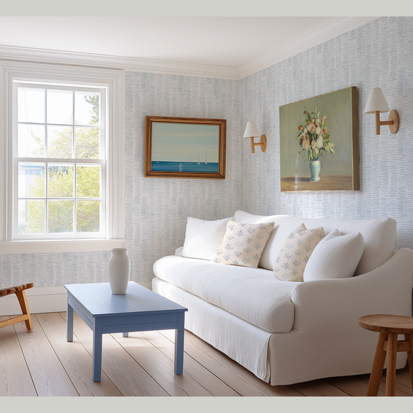 Scribble Wallpaper in Pale Blue