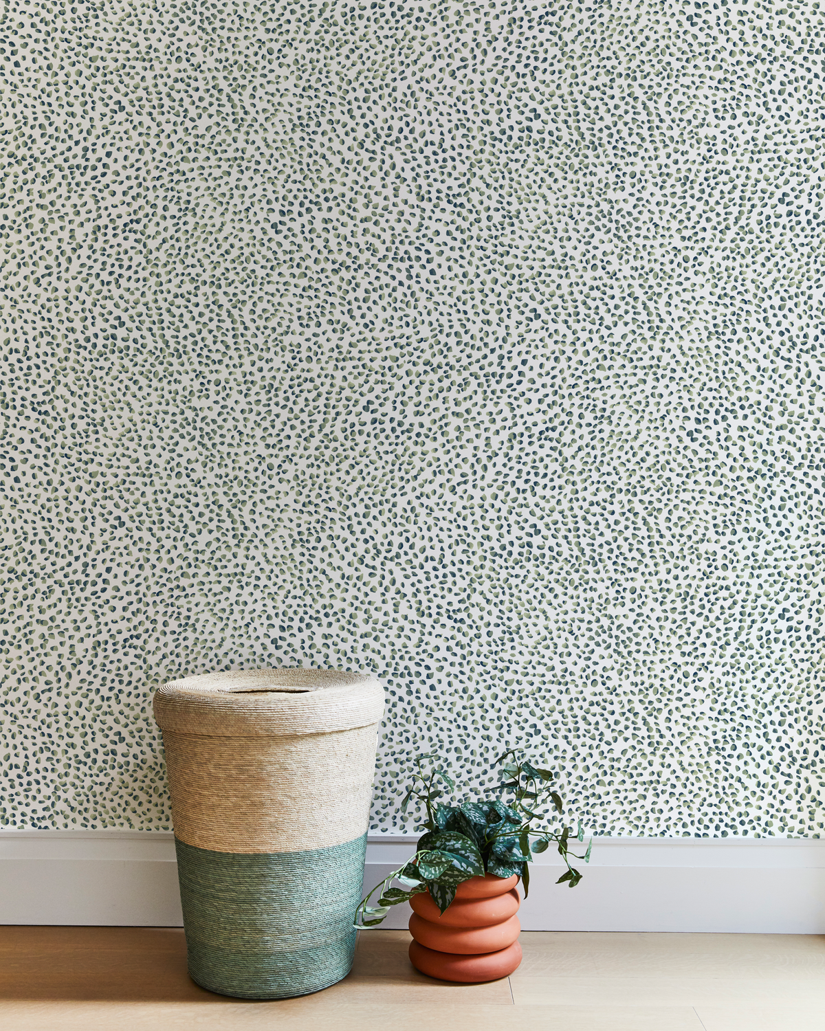 Seeds Wallpaper in Sage/Blue