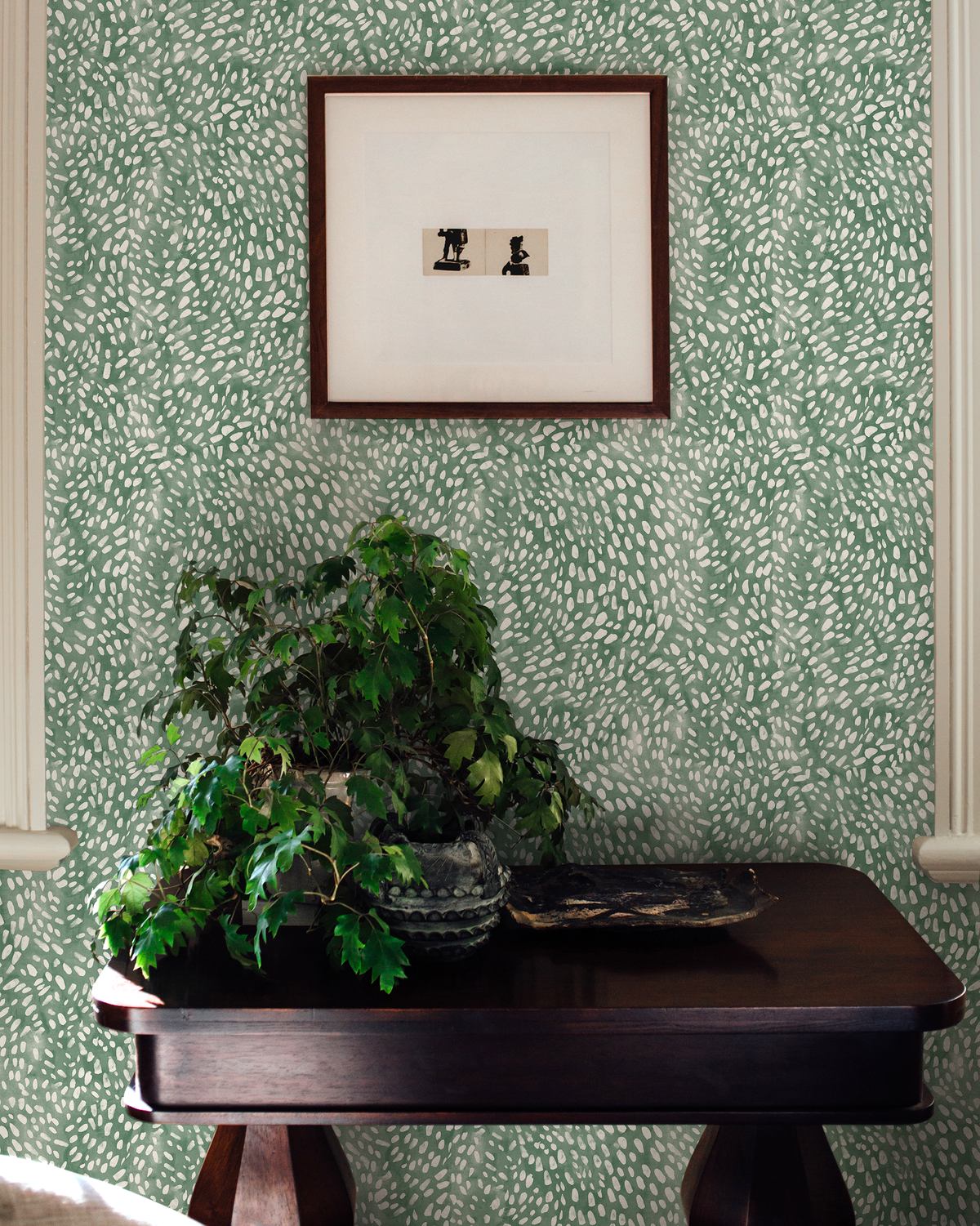 Speckled Wallpaper in Dark Green