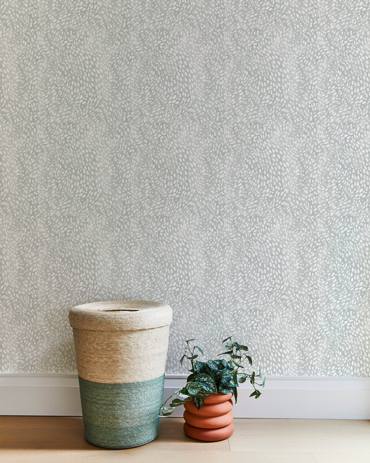 Speckled Wallpaper in Light Gray