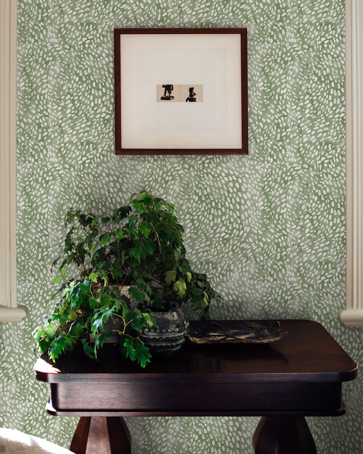 Speckled Wallpaper in Light Green