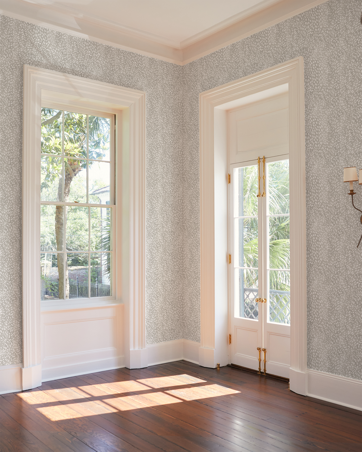 Speckled Wallpaper in Light Gray