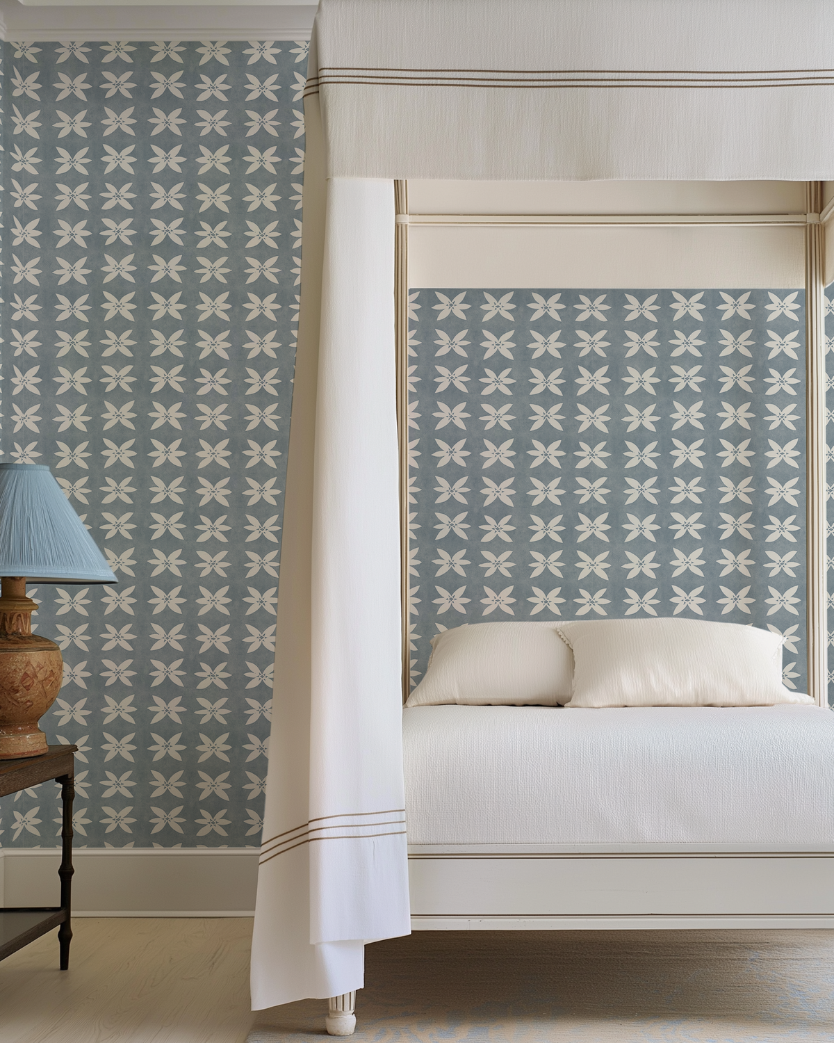 Rain Lily Wallpaper in Blue