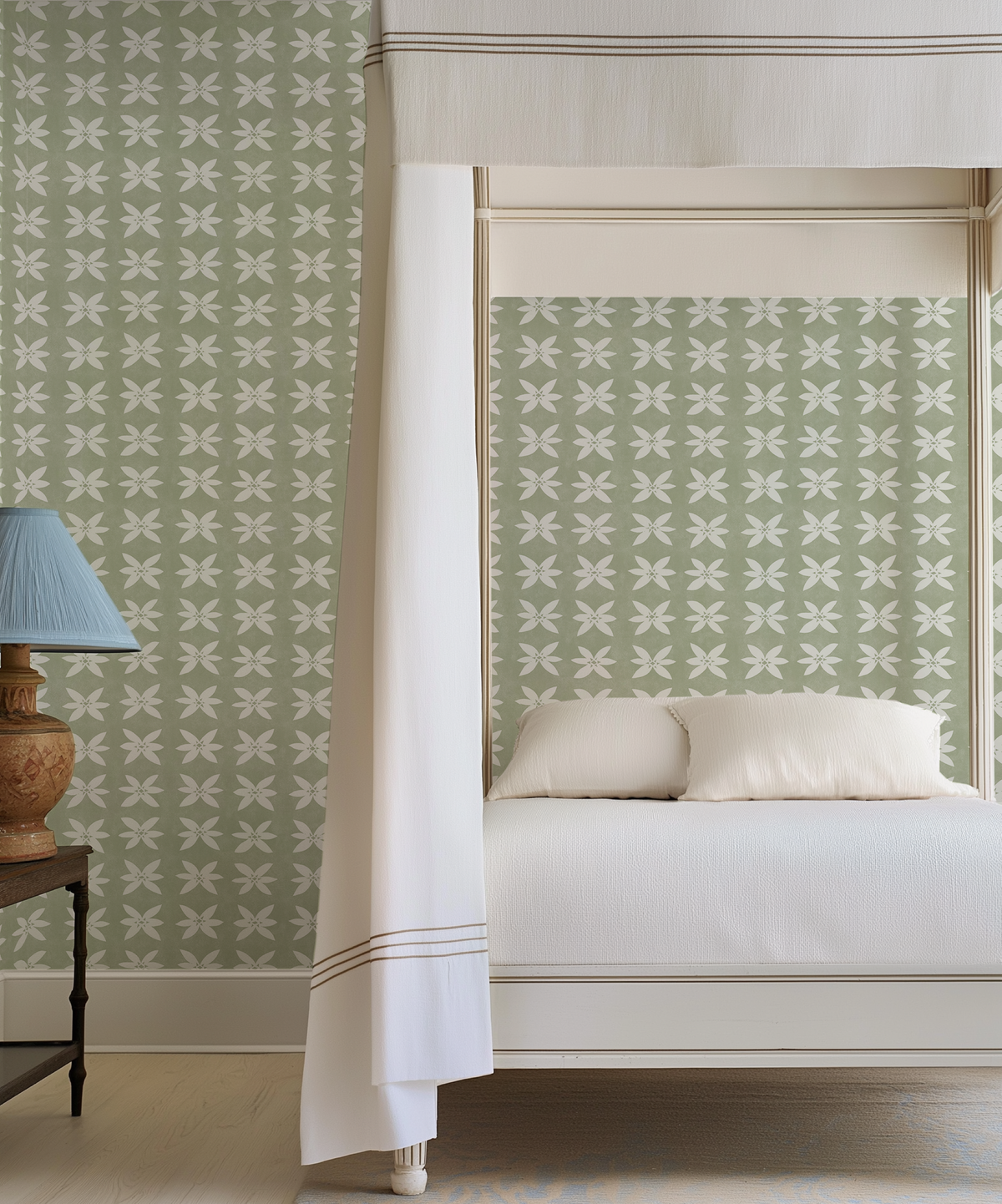 Rain Lily Wallpaper in Light Green