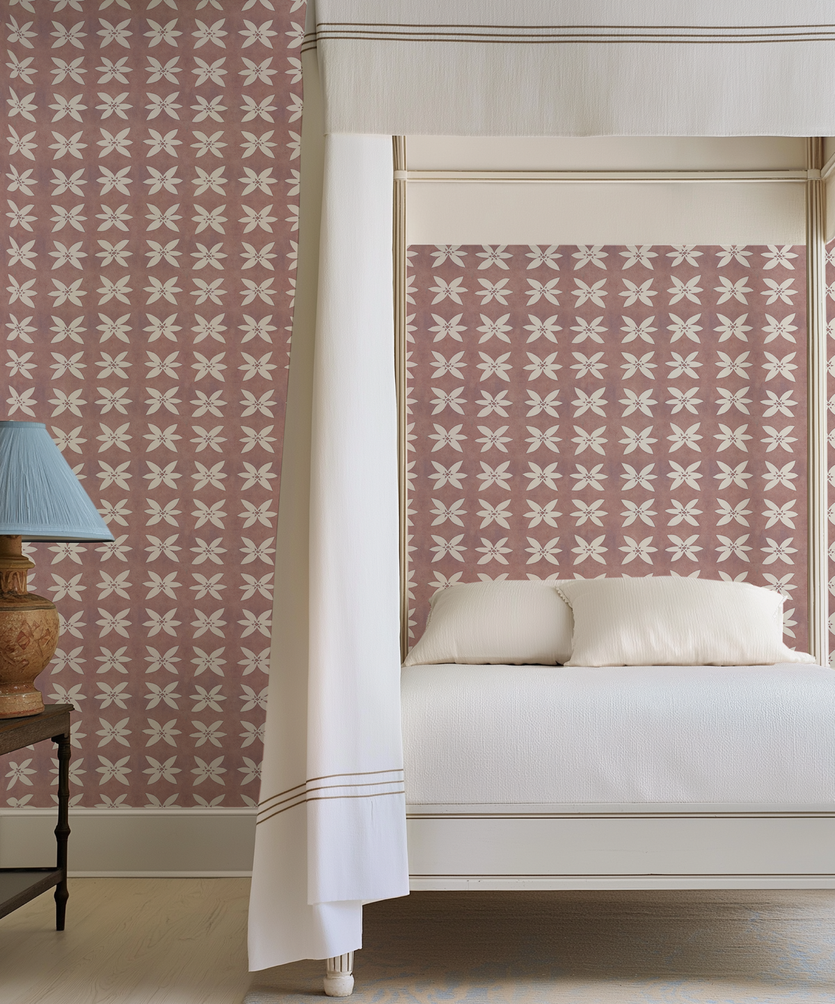 Rain Lily Wallpaper in Umber Rose