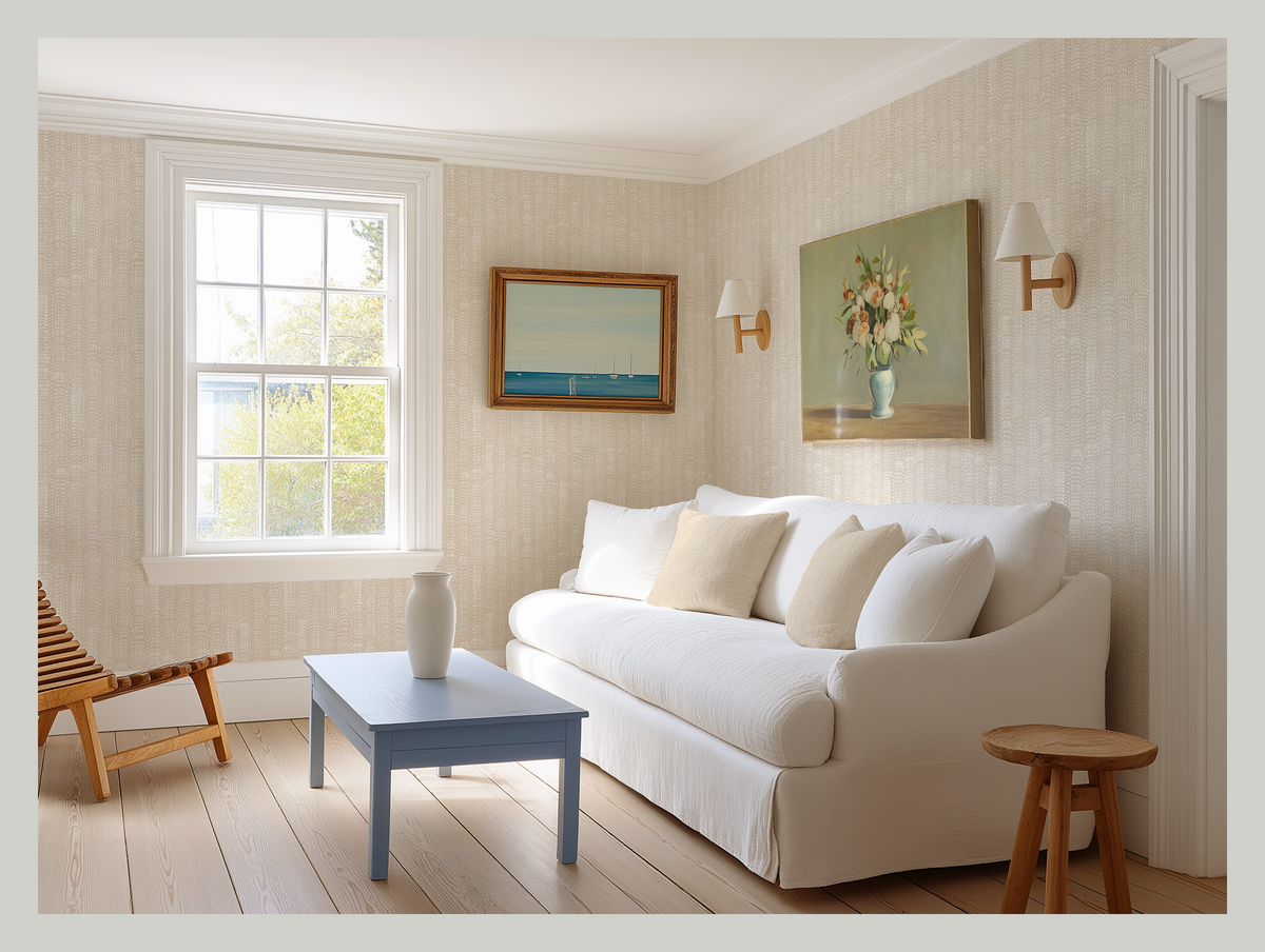 Treetops Wallpaper in Parchment