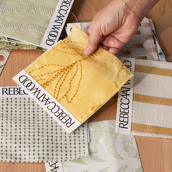 Linear Stem Sheer Fabric in Yellow