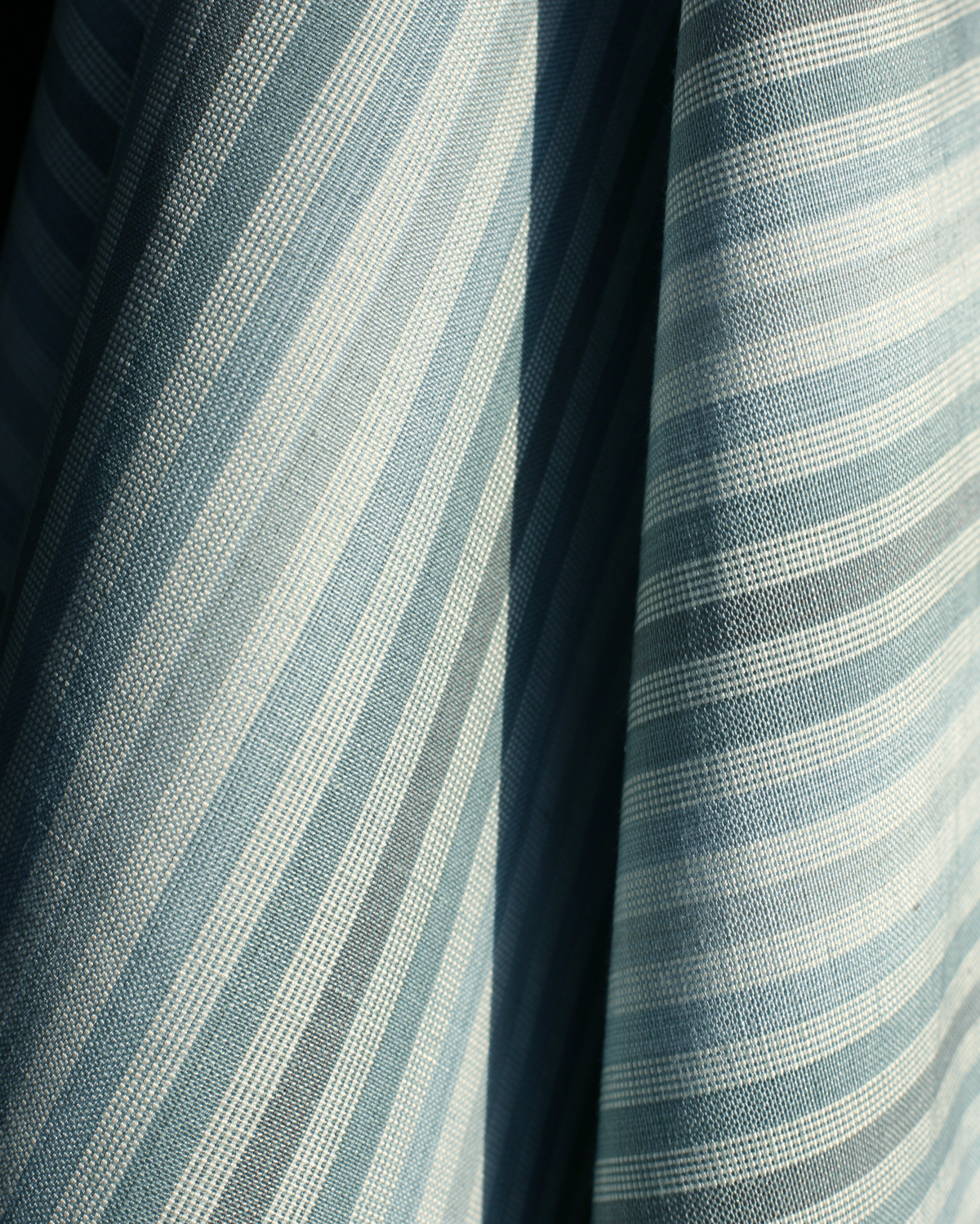 Ombré Stripe Fabric in Pale Marine