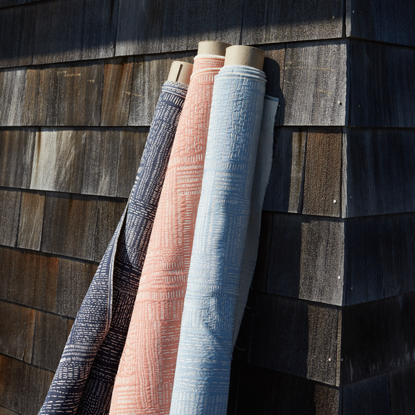 Sashiko Stitch Fabric in Navy