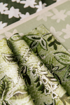 Textured Botanical Fabric in Green Image 5