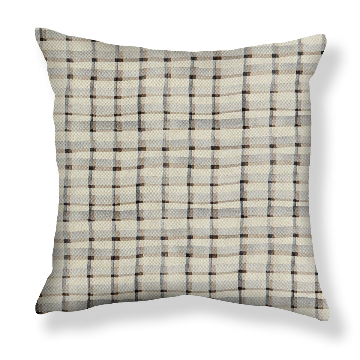 Gray plaid shop pillow