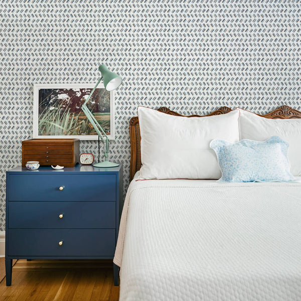 Candy Wallpaper in Blue/Taupe