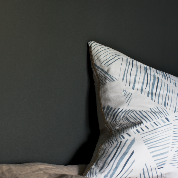 Mixed Stripe Fabric in Blue-Slate
