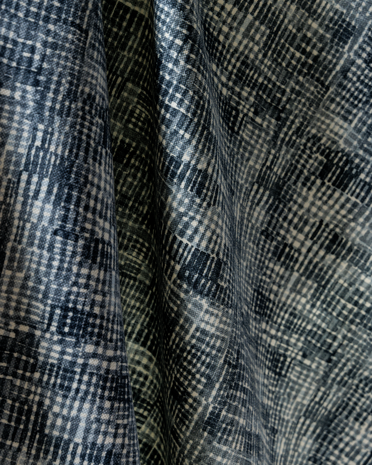 Hatchmarks Fabric in Navy