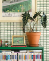 Mason Plaid Wallpaper in Green Image 2