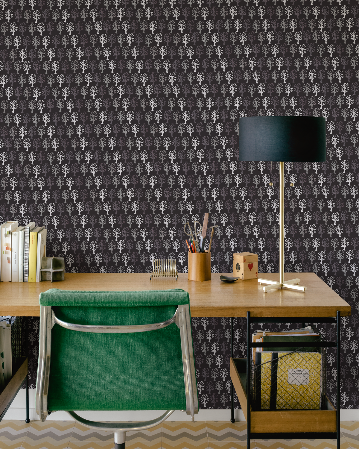 Orchard Wallpaper in Faded Black