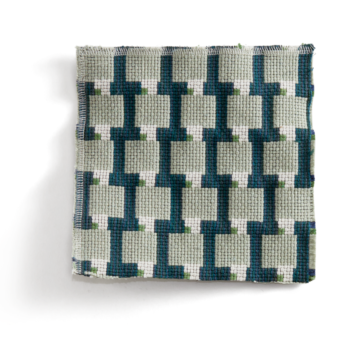 Blocks Fabric in Sage/Marine