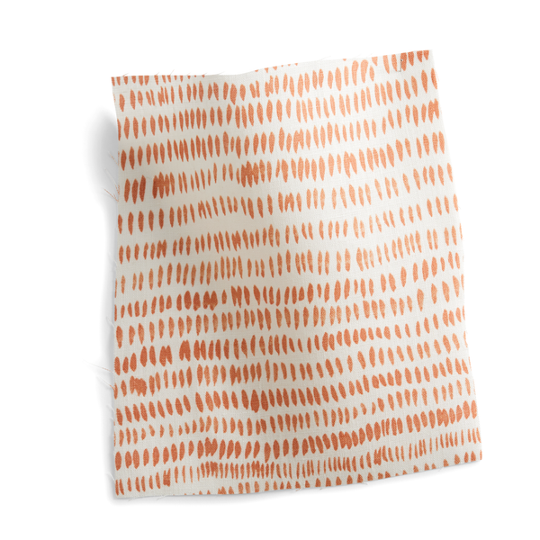 Dashes Fabric in Soft Tangerine