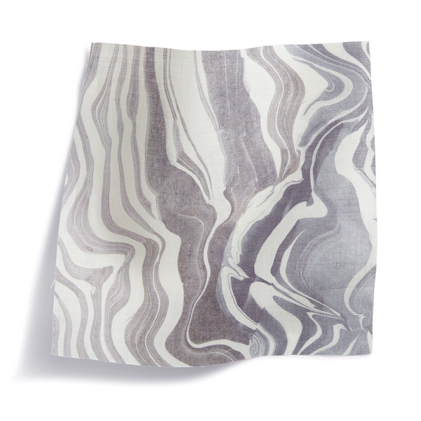 Marbled Stripe Fabric in Gray-Lilac