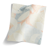 Dotted Leaves Fabric in Peach/Blue Image 1