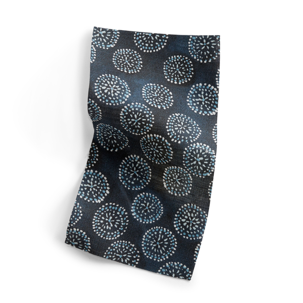 Dotted Floral Fabric in Navy