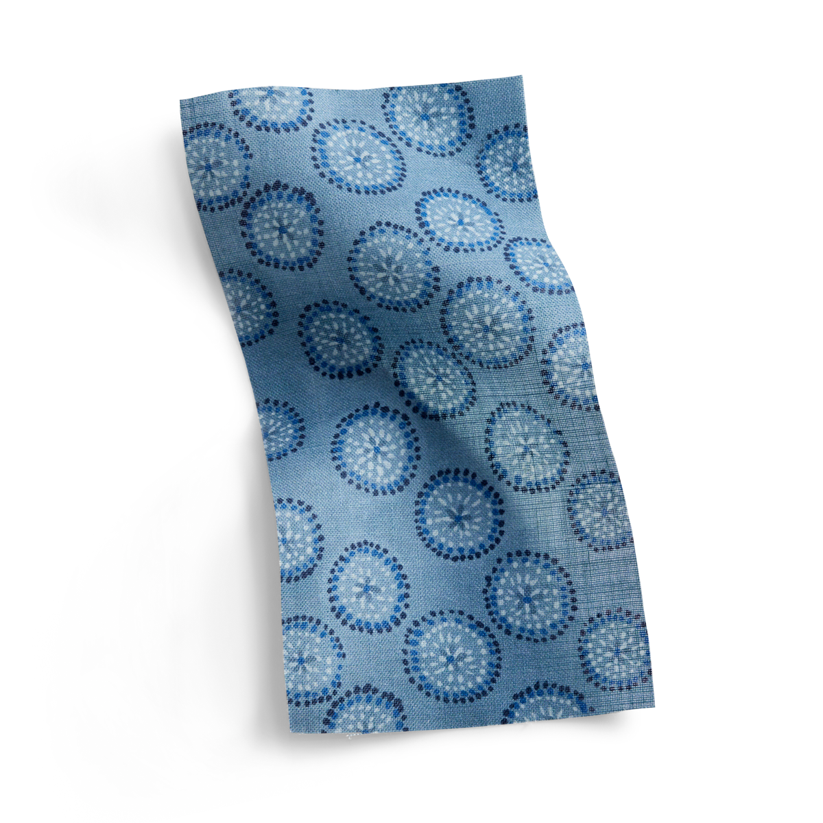 Dotted Floral Fabric in Chambray Blue