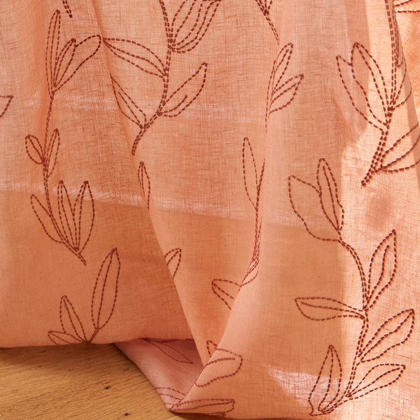 Linear Stem Sheer Fabric in Rose