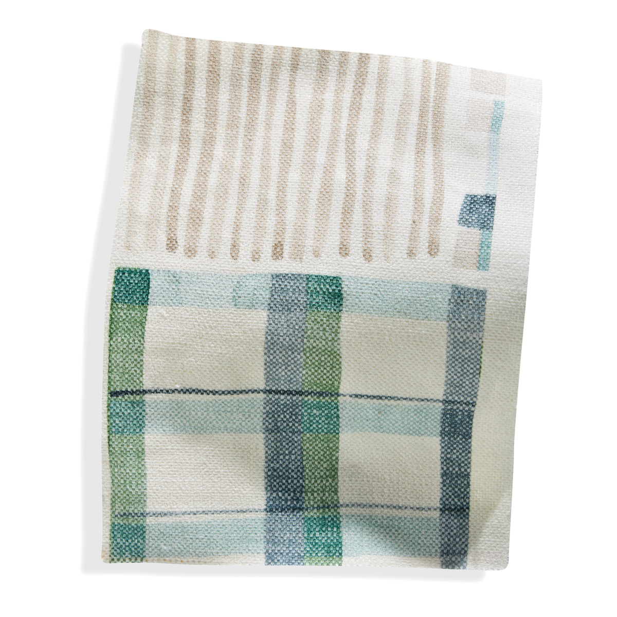 Patchwork Plaid Fabric in Multi Green