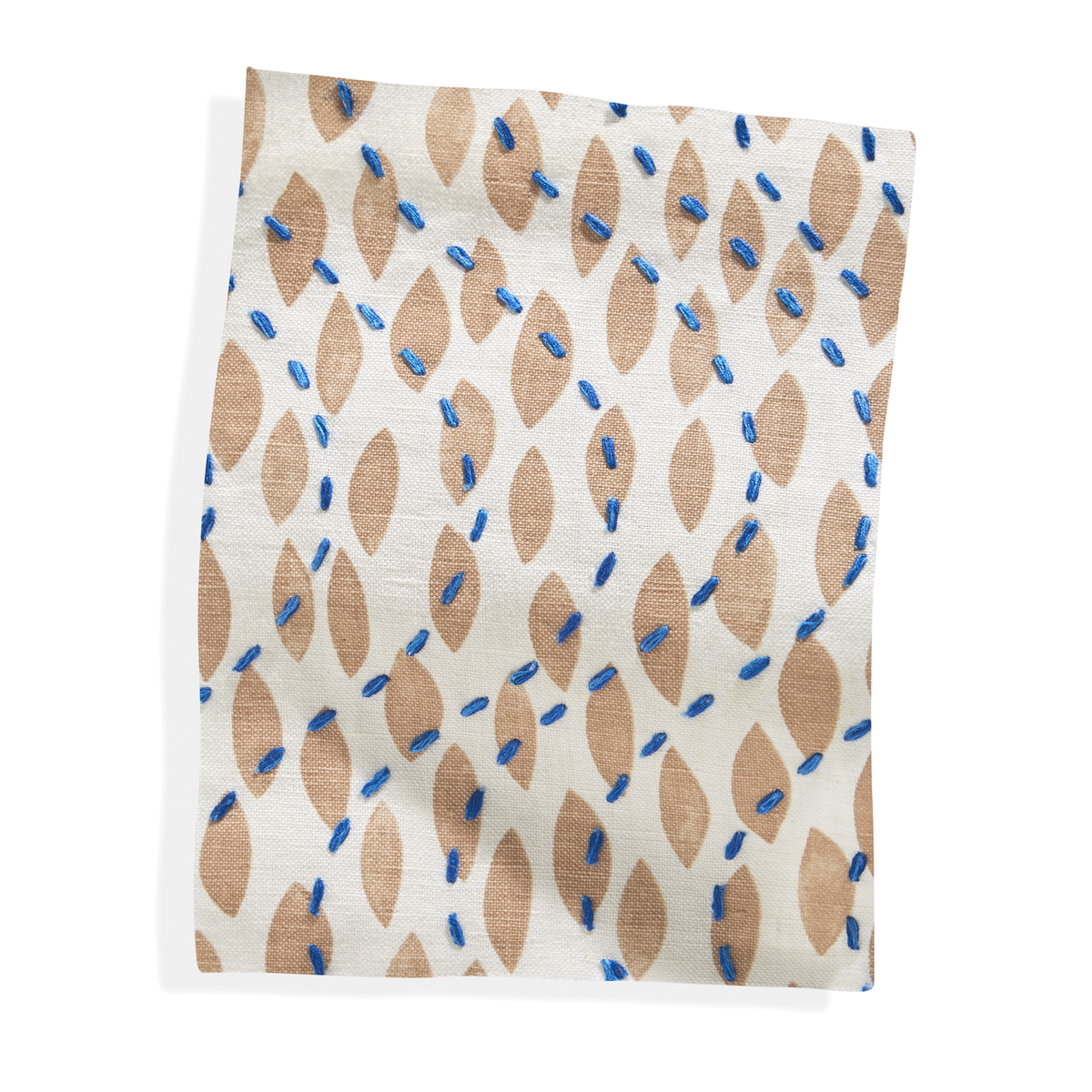 Shell Wave Fabric in Taupe/Cobalt
