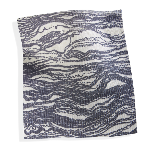 Waves Fabric in Stone Gray
