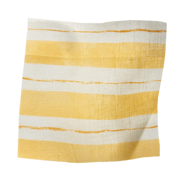 Painted Stripe Fabric in Yellow & Ochre