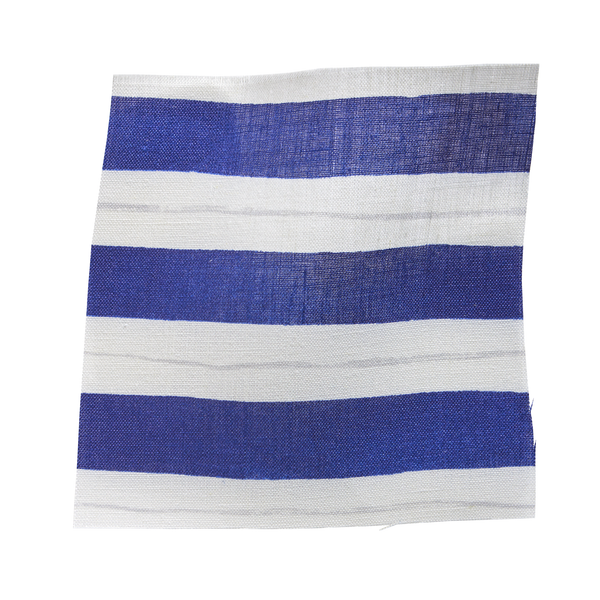 Painted Stripe Fabric in Cobalt & Gray