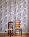 Marbled Stripe Wallpaper in Gray-Lilac Image 3